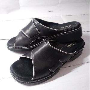 Clarks Slip On Mule Shoe Leather Sandals Women's